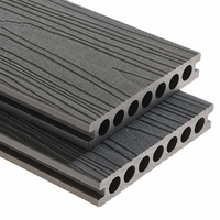 Nouvelle technologie WPC : dalles de terrasse composites co-extrudées à trous, style européen, lisses, en bois de teck et plastique, pour jardin extérieur