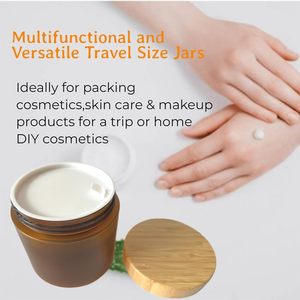 Ensemble de contenants cosmétiques naturels en bambou 50ml 150ml 250ml 500ml, pots à crème en bambou, bouteilles en bois avec plateau en bambou - Product Image 5
