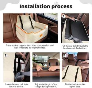 Asiento de coche de lujo personalizado para perros, elevador para mascotas, cama de viaje impermeable para perros, transportador de mascotas de seguridad con asa para gatos, OEM disponible - Product Image 5