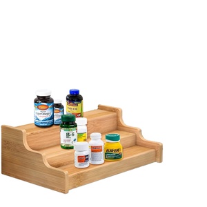 2022 Amazon Hot Sale Household Storage Appliances Cabinet Organizer 3 Tier Expandable Display Shelf Kitchen Bamboo Spice Rack