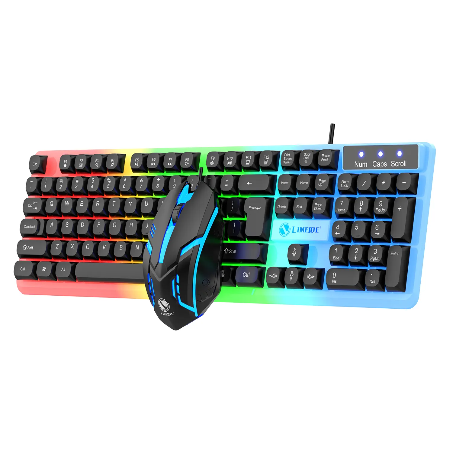 Wholesale LED Keyboard And Mouse Combos Office Laptop Computer PC Wired Keyboard And Mouse Combo