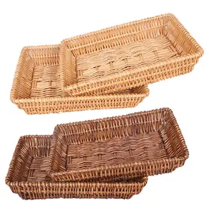 Storage fast food vegetables fruit natural Willow Handmade Woven Serving Tray