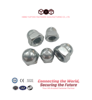 Écrou hexagonal à tête bombée entièrement fileté en acier au carbone zingué blanc CLASSE 4 M8 DIN1587 pour usage industriel