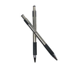 Petit ensemble stylo et crayon en métal argenté - Product Image 3