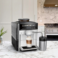 Máquina de café expreso de titanio completamente automática, sistema de leche de capuchino eléctrico de frijol a taza, 10 bebidas de café, 2 perfiles de usuario para el hogar