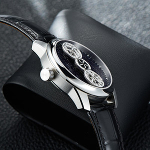 OEM yeux <span class=keywords><strong>Gemini</strong></span> étoile roue forte lumineuse créative mécanique montre pour hommes traitement conception de montre personnalisée - Product Image 4