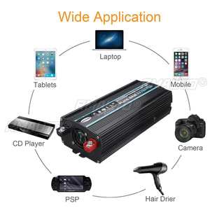 Inversor de Onda Sinusoidal Pura de 12V a 220V, Convertidor de Energía para Auto, Cargador Solar Dual USB con Pantalla LED para Hogar, Exteriores y Auto - Product Image 3