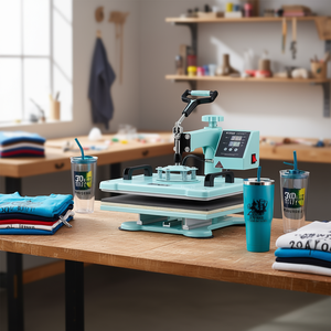 Pressa a Caldo 5 in 1 Semiautomatica 12x15 Pollici per Magliette e Tumbler con Azionamento Manuale - Product Image 2