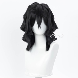 Peluca de <span class=keywords><strong>Cosplay</strong></span> de <span class=keywords><strong>Iguro</strong></span> Obanai de la Marca ND, para Comic-con, Halloween, Disfraces, Resistente al Calor, Sin Encaje - Product Image 2