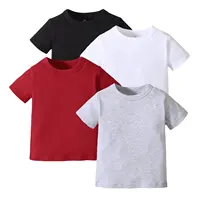Klaar Om Effen Kleur Baby Kleding T-shirts 100% Katoen Kinderen T-shirts Baby Zomer Korte Mouw Baby Tshirt