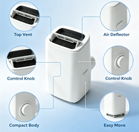 Aire Acondicionado Portátil Eléctrico Airwens para el Hogar, 14000 BTU, Ahorro de Energía, para Todas las Estaciones, con Kit Completo de Manguera de Extracción