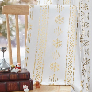 <span class=keywords><strong>Cortinas</strong></span> Opacas con Estampado Dorado y Plateado para Navidad, <span class=keywords><strong>Cortinas</strong></span> para Hoteles y Salones de Banquetes, Diseño Personalizado, Forro Térmico, Fabricante de Grado Profesional - Product Image 6