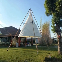 Avec salle de bain Safari Lodge Tentes Outdoor Luxury Hotel Living Resort Wood Canvas Lodge Glamping Hut