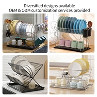 Organisateur d'évier de cuisine multifonctionnel en acier inoxydable avec distributeur de savon à vaisselle, support pour éponge et barre porte-serviettes