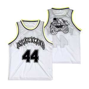 Camiseta de baloncesto de malla personalizada, diseño de logotipo bordado negro, ropa deportiva para jóvenes universitarios - Product Image 2