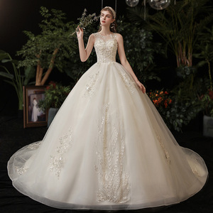 Wedding Dress Strapless Off Shoulder Spaghetti Strap Lace Natural Waistline Simple French Style Floor Length Bridal Gown - Product Image 2