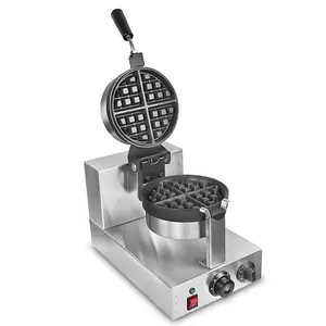 Endüstriyel taşınabilir elektrikli döner waffle makinesi üretici gözleme değiştirilebilir plaka waffle makinesi