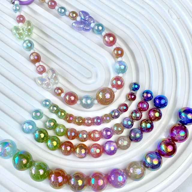 Wholesale Resin Cateye UV Plated Sun Color Changing  16mm Acrylic Loose Focal Beads for Phone Strap Bracelet Pen Jewelry Making