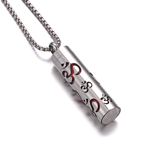 Fashion Aromatherapy Pendant Perfume Bottle Stainless Steel <b>Necklace</b> Engraved Cylinder <b>Couple</b> Essential Oil <b>Necklace</b> - Product Image 1