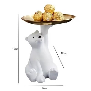 Bandeja de Almacenamiento con Diseño de Oso Polar Sentado, Accesorios Creativos y Lindos para Guardar Llaves, Decoraciones para Regalos de Cumpleaños para Amigos - Product Image 3