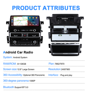 Radio con Navegación GPS para Automóvil Navihua Android, Reproductor con Pantalla de 12.8 Pulgadas, Unidad Principal con Carplay para Nissan Patrol Y62 QX80 Armada 2012-2020 - Product Image 5