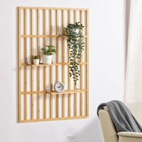 Étagère murale moderne en bambou à trois niveaux, robuste, de qualité supérieure, écologique, design suspendu, grande capacité pour