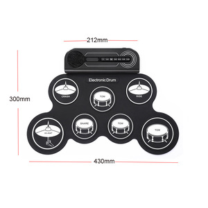 Ensemble de batterie électronique portable et pliable avec baguettes et pédales pour débutants, instrument de percussion de bureau, chargement USB - Product Image 4