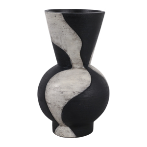 Vaso in Ceramica Bicolore dal Design Moderno e Scultoreo per Arredamento Soggiorno e Pezzo d'Accento da Tavolo - Product Image 1