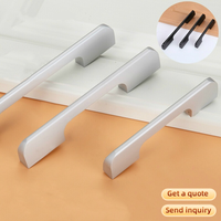 Poignées de meuble en aluminium massif robustes, finition blanc mat, barres plates inclinées, longueur personnalisée, quincaillerie sur mesure pour armoire