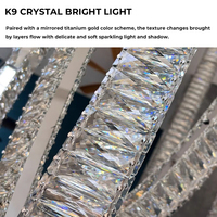 Lustre en cristal de luxe pour villa, duplex, salon, LED, longue cascade de perles, suspension décorative pour hall d'hôtel