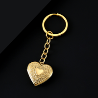 Ywyougang Porte-clés médaillon cœur en métal vintage style dessin animé, boîte photo ouvrable, pendentif, gravure personnalisée, breloque pour clé, cadeau