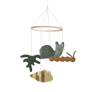 Juguetes Montessori para Bebés, Juguetes de Madera Natural, Clásico Móvil de Madera con Diseño de Rosa, Dinosaurio, Observación de Estrellas y Luna - Product Image 1