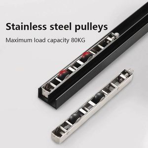 ฮาร์ดแวร์ประตูบานเลื่อนแบบซ่อนราง WEKIS รุ่นโมเดิร์นสีดำ พร้อมกลไกปิดแบบนุ่มนวล สำหรับห้องครัวและห้องนั่งเล่น - Product Image 5