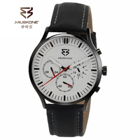 Montre élégante pour homme en acier inoxydable avec bracelet en cuir, plusieurs fuseaux horaires, étanche, mouvement à quartz, idéale pour les voyages d'affaires