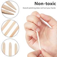 Bâtons d'ongles en bois orange à double extrémité pointue et en forme de cuticule, outils de manucure 11.4cm, 50 pièces, vente en gros