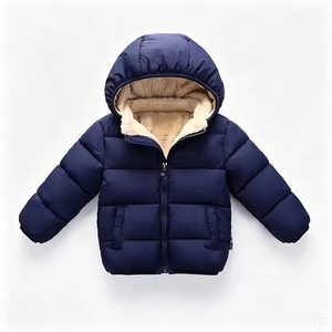 Vestes d'hiver en duvet imperméables sur mesure pour enfants, style varsity léger à <span class=keywords><strong>capuche</strong></span> pour garçons et filles, vêtements d'extérieur chauds en coton - Product Image 5