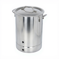 Marmite en acier inoxydable robuste 30L-60L, bouilloire multi-usage pré-perforée pour la brasserie