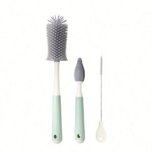 Hot Sales 360 Degree Rotation Silicone <b>Brush</b> Set Portable Pacifier Baby <b>Bottle</b> Cleaning Kit Essential Bag Parts & Accessories - Product Image 4