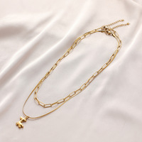 Collier de bijoux pendentif à breloque chien ballon zircon en acier inoxydable à la mode