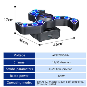 120W đầy đủ màu sắc dẫn di chuyển đèn ánh trăng lưỡi Laser 13pcs Bee Eye Whirl gió Lắc flash cho KTV DJ Disco câu lạc bộ đêm - Product Image 2