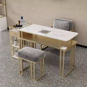 Juego de Mesa y Silla de Manicura Profesional Gris K, un Juego Completo de Muebles de Salón con Almacenamiento, Puerto USB y Aspiradora - Product Image 2