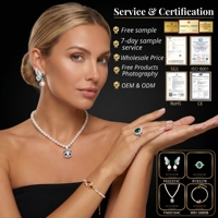 Collier plaqué or blanc avec pendentif imitation perle coquillage et zircon bleu, hypoallergénique, cadeau de plage pour elle, vente en gros, OEM personnalisé