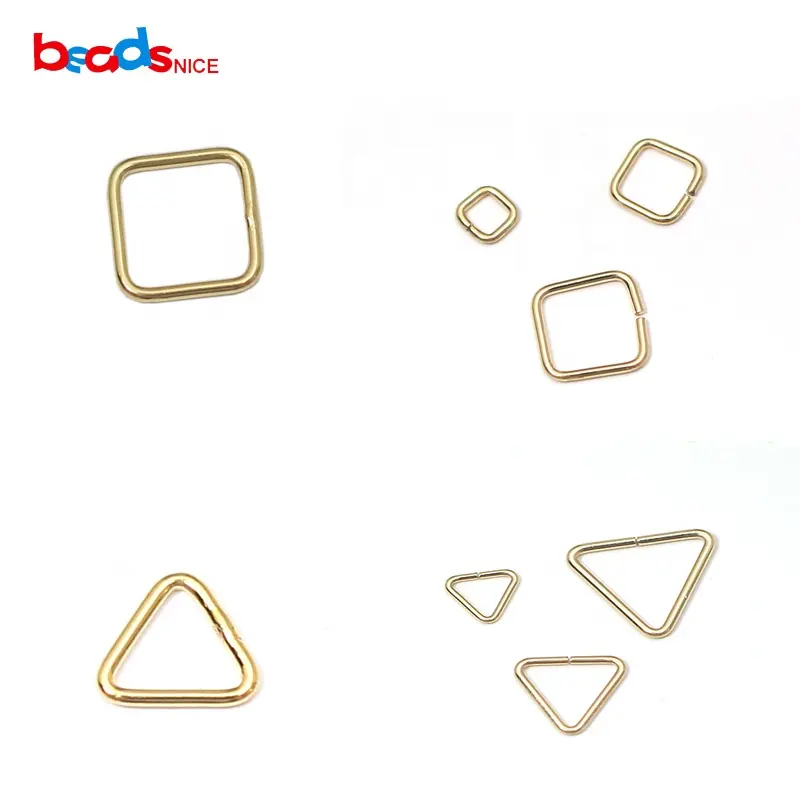 Beadsice Cincin Split 14K, Diisi Emas Tertutup atau Terbuka untuk Perhiasan DIY ID40098