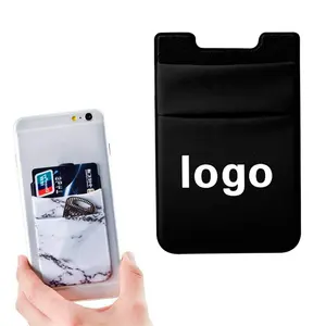 Custom print self adhesive silicone smart wallet phone credit lycra card holder pocket