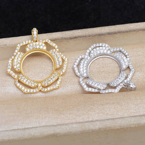 Cuentas de Plata 925 con Diseño de Flor y Concha de Caballito, 3mm, Producto Semi-Acabado, Accesorios para Joyería de Perlas, para 15.1-15.3mm - Product Image 3