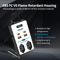 Convertisseur de courant automobile 200W pour la revente, 12V vers 127V avec USB-C PD 30W, prise brésilienne