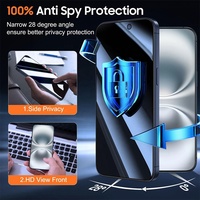 Kit de protection d'écran anti-espion 3D 28 degrés en verre 9H pour iPhone 15 16 17 18 Pro Max Plus Air 16e 17e Magic Tray