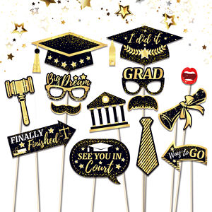 Huancai - 30 Accesorios para Fotomatón de Graduación de Abogado con Palitos, Kit de Accesorios para Selfies para Fiestas de Graduación de la Facultad de Derecho - Product Image 2