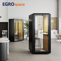Cabine de travail individuelle insonorisée EGROspace, préfabriquée, portable, en verre, pour téléphone, espace privé