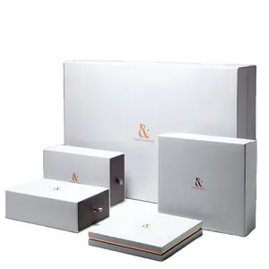 定制标志白色刚性硬盒纸板包装盖和底座刚性纸礼品盒